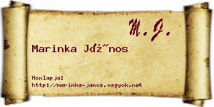 Marinka János névjegykártya
