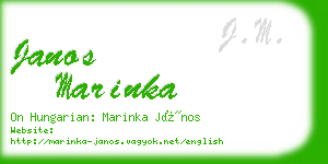 janos marinka business card